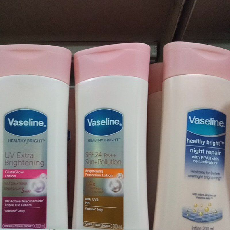 Vaseline Hb Healthy Bright Isi 200ml &amp; 100 ml Original 100% Promo