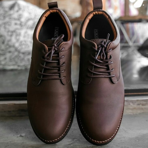 Alaska Dark Brown | Sepatu Casual Pria Derby Shoes Footwear Jumbo Big Size 45-49 Besar | FORIND x Footstep