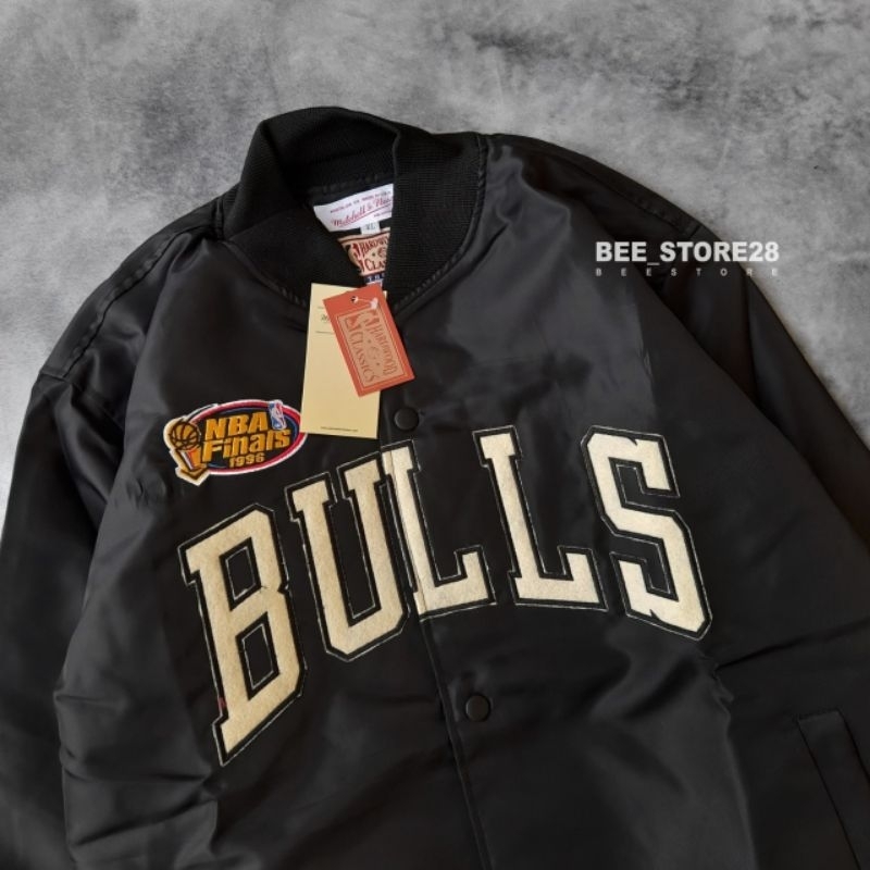 VARSITY JACKET CHICAGO BULLS M&amp;N FULL BORDIR FULLTAG &amp; LEBEL PREMIUM