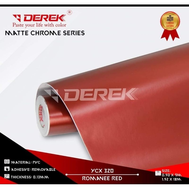 skotlet matte chrome metalik doff roomane red