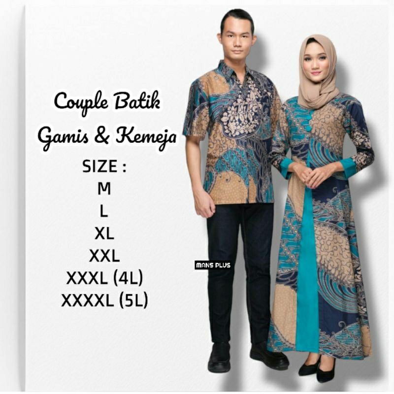 Gamis Batik Wanita Muslim Modern Jumbo 4L-5L Longdress Muslim Katun Lengan Panjang Big Size XXXL ARN-T