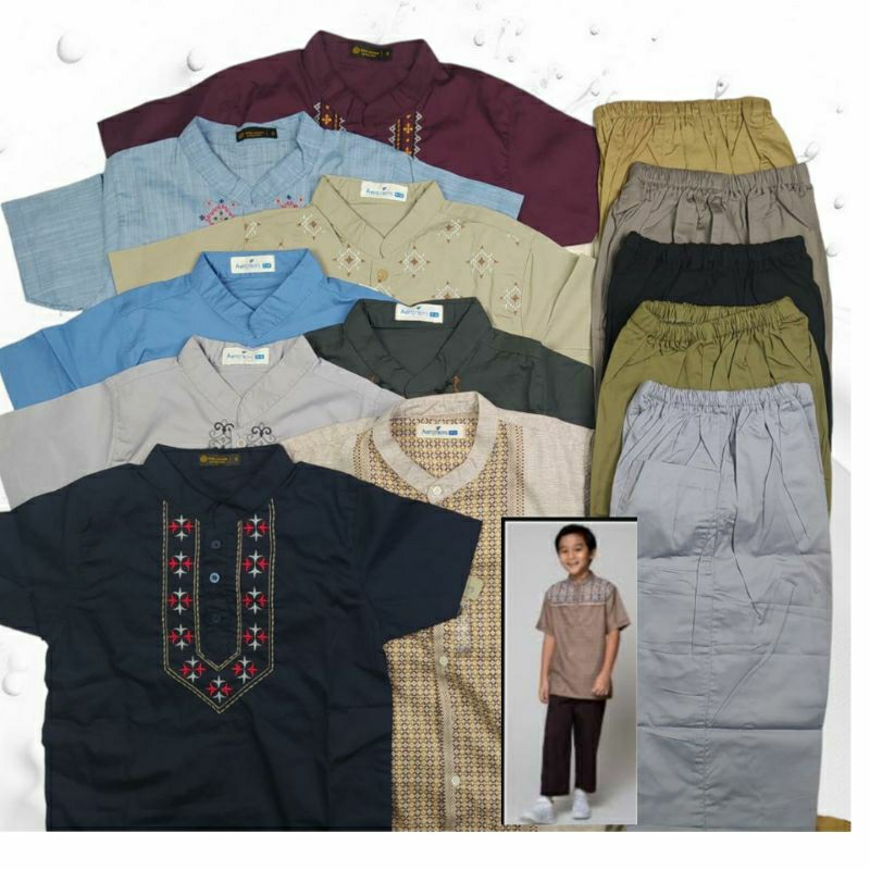 setelan koko aero mix threecotton boys anak cowok laki laki pakaian baju muslim murah branded berkal