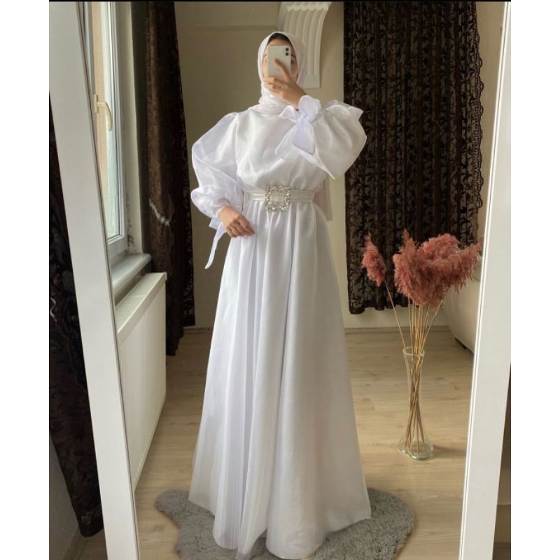 organza dress muslim hijab