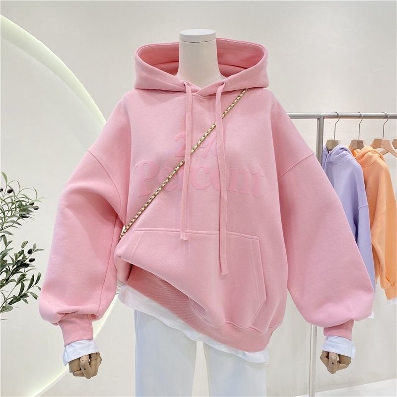 (S - 6XL) Hoodie Big Size Wanita Korean Style S M L XXL XXXL 4XL 5XL 6XL 2% PERCENT Jacket Oversized Boy Girl Jumper Simple Logo Hoody Fleece Katun Dusty Pink Mint Sage Green Lilac Baby Blue Grey jumbo Bigsize Ulzzang Cute Pastel Soft Color Jaketin Aja