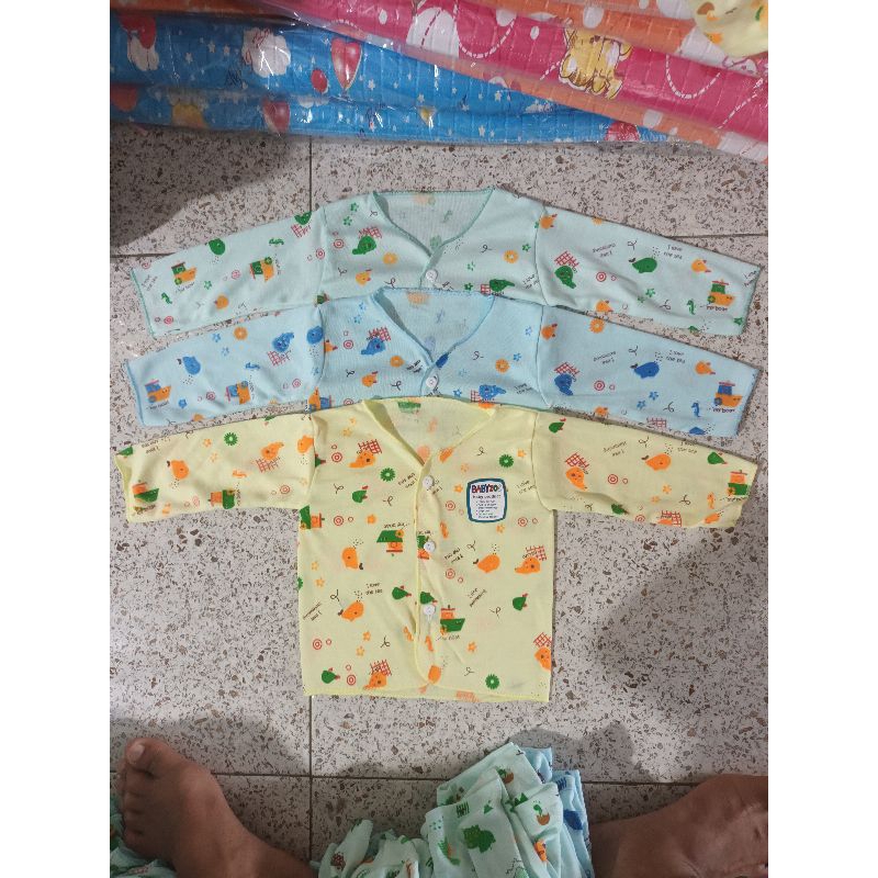 baju bayi lenggan panjang isi 6 dan 12 pis