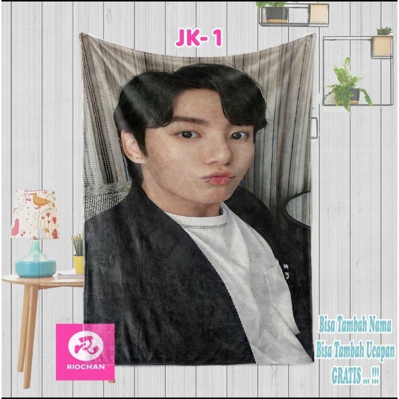 selimut Jungkook - selimut JK - selimut BTS - selimut ganteng - selimut custom - selimut KPop - Jung