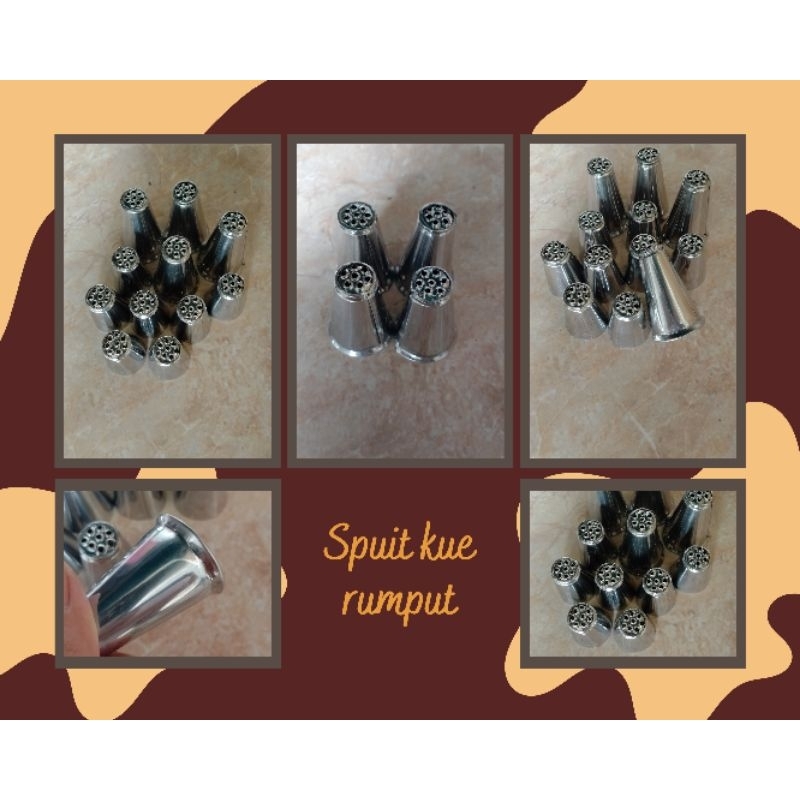 Spuit Rumput Spuit kue 4pcs / Cetakan kue Smprit Rumput