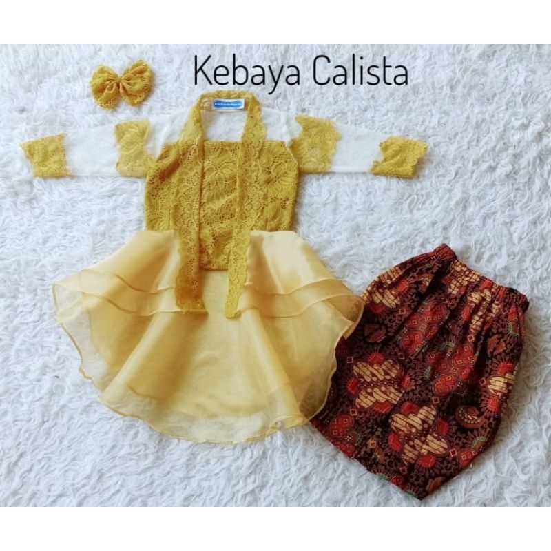 kebaya calista gold/kebaya anak terbaru/kebaya anak wisuda/kebaya anak dan dewasa/kebaya anak unik