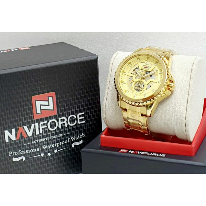 NAVIFORCE ORIGINAL 9186 GARANSI STAINLISS STEEL CHRONO FREE BOX