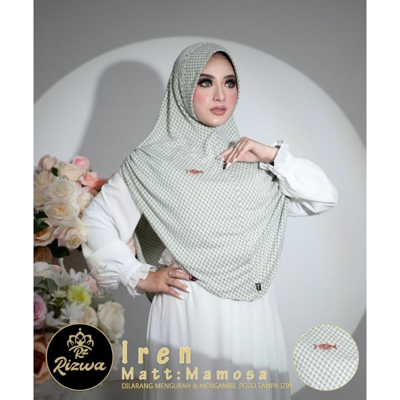 (Rizwa Hijab) IREN •jilbab instan jersey mamosa•hijab instan serut