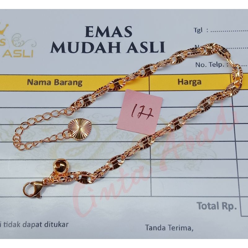 gelang emas asli free surat ( Gelang peca kopi )