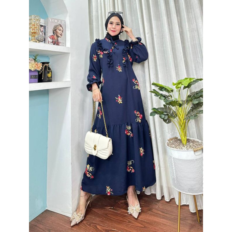 Gamis crincle pampam pompom