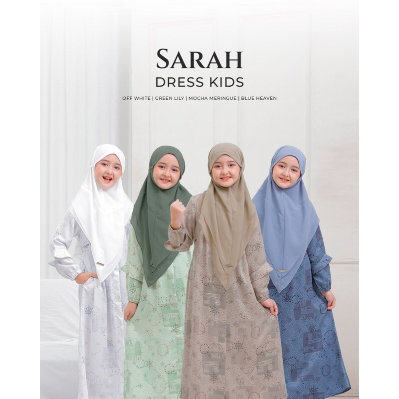 SARAH DRESS KIDS YASMEERA GAMIS SUARI MURAH CANTIK ANAK BAJU BUSANA MUSLIM SARIMBIT LEBARAN FAMILY S