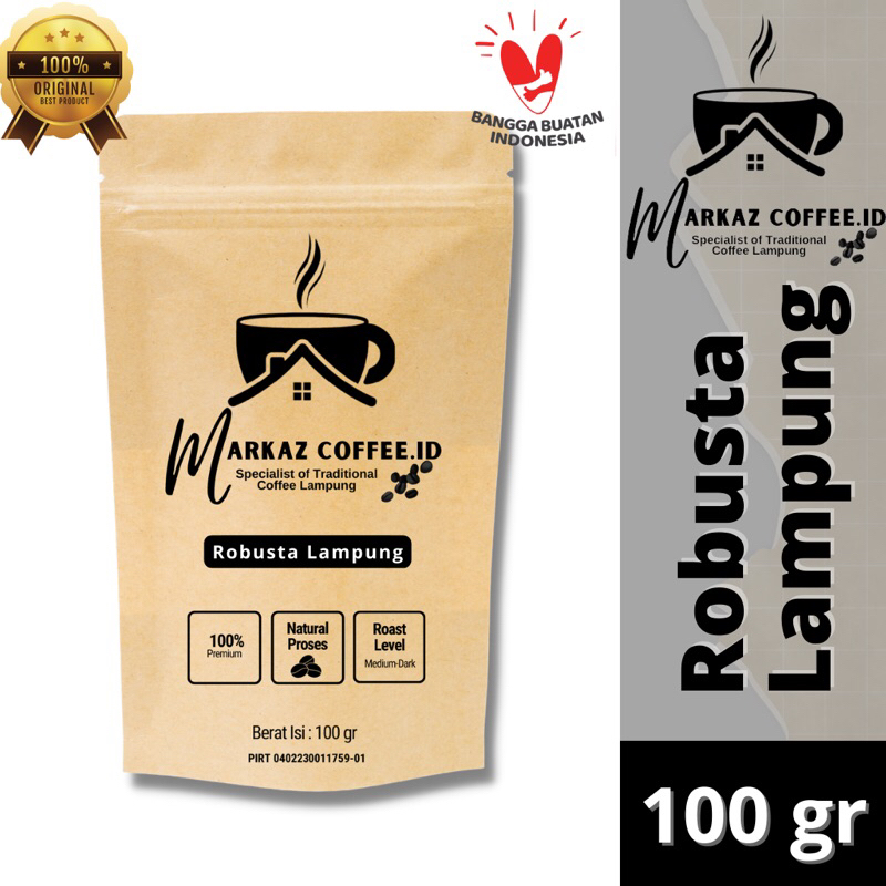 

MARKAZCOFFEE.ID Kopi Lampung Robusta Premium 100 % Asli 100gr