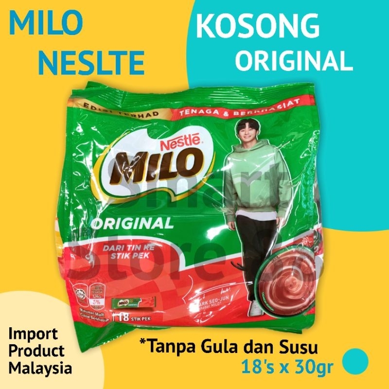 

Milo Kosong Malaysia isi 18 Stik Milo Bubuk Tanpa Gula Sachet