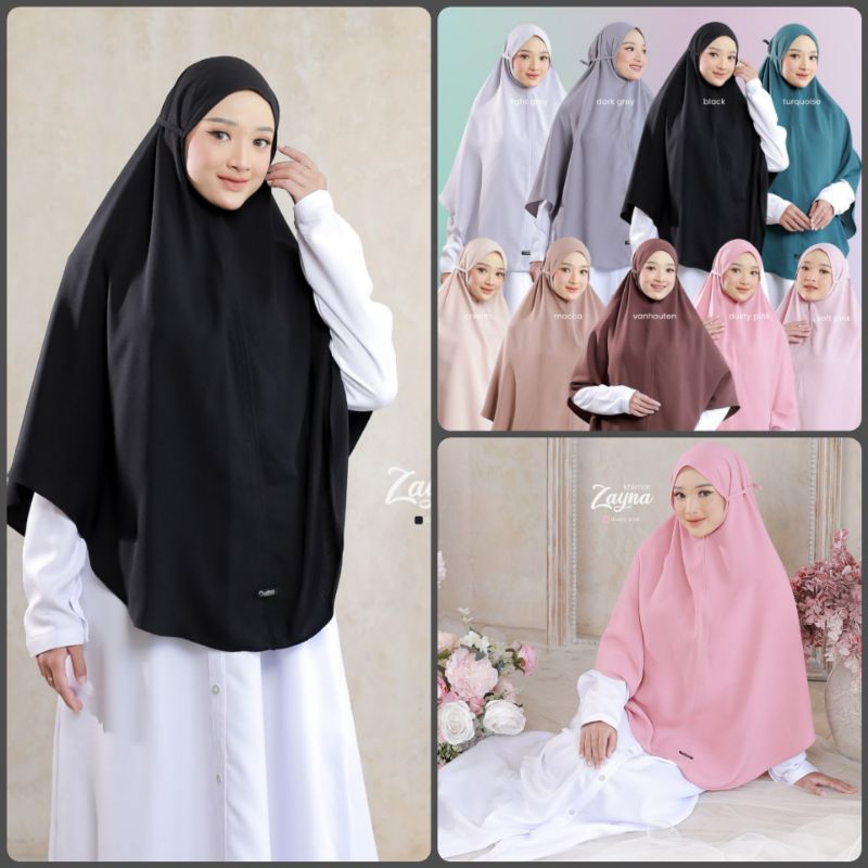 Zayna khimar by.Audina / Bergo Jilbab Hijab Instan Tali Non Pet