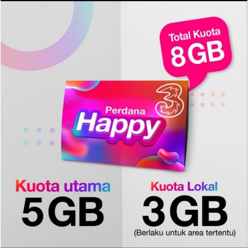 KARTU PERDANA TRI THREE 3 MURAH KUOTA  6GB 8GB 12GB 28GB FRESH LANGSUNG PAKAI