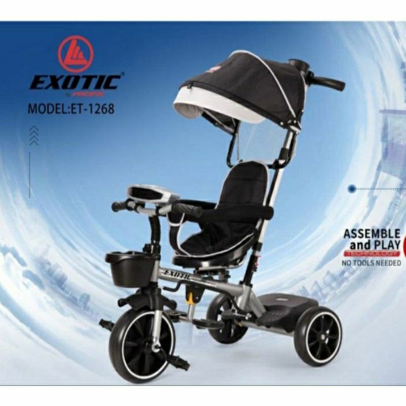 Sepeda Roda Tiga 3 Anak Sepeda Stroller Tricycle Exotic ET 1261-1 , ET 1262 , ET 1265 , ET 1267 , ET 1268 , ET 1269, Aviator AT 7711, AT 7702