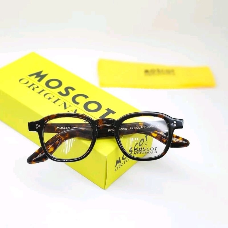 Kacamata Moscot Momza tortoise glossy frame glasses