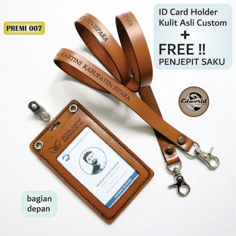 

Nametag Holder 2 Sisi Custom + Free Penjepit Saku