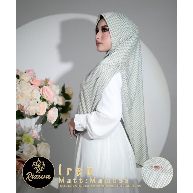 (Rizwa Hijab) IREN •jilbab instan jersey mamosa•hijab instan serut