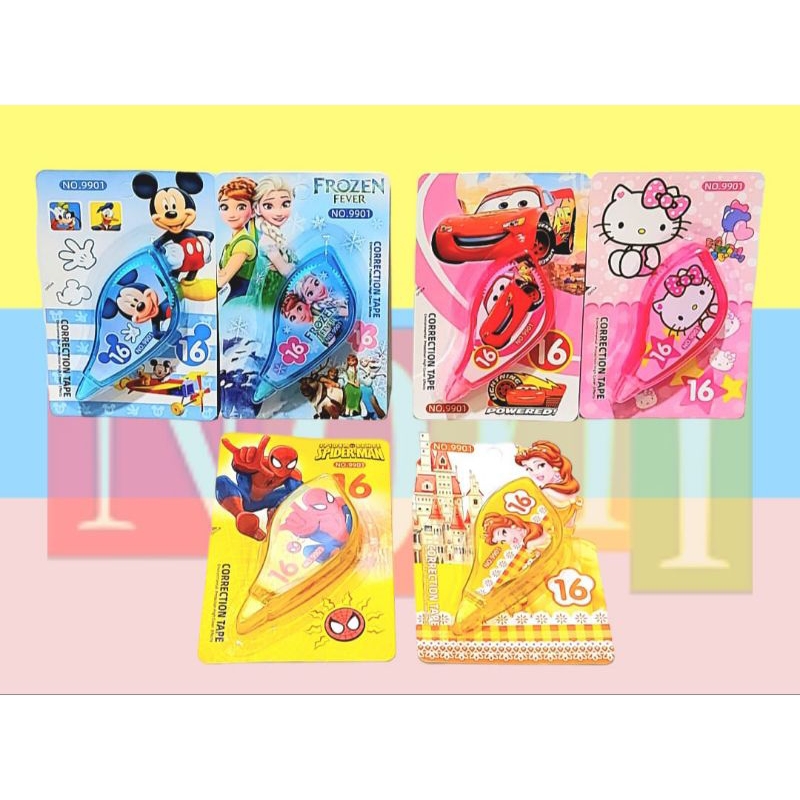 

Correction Tape / Tip-Ex Roll /Tip-Ex Kertas Karaķter Kartun 16 Meter