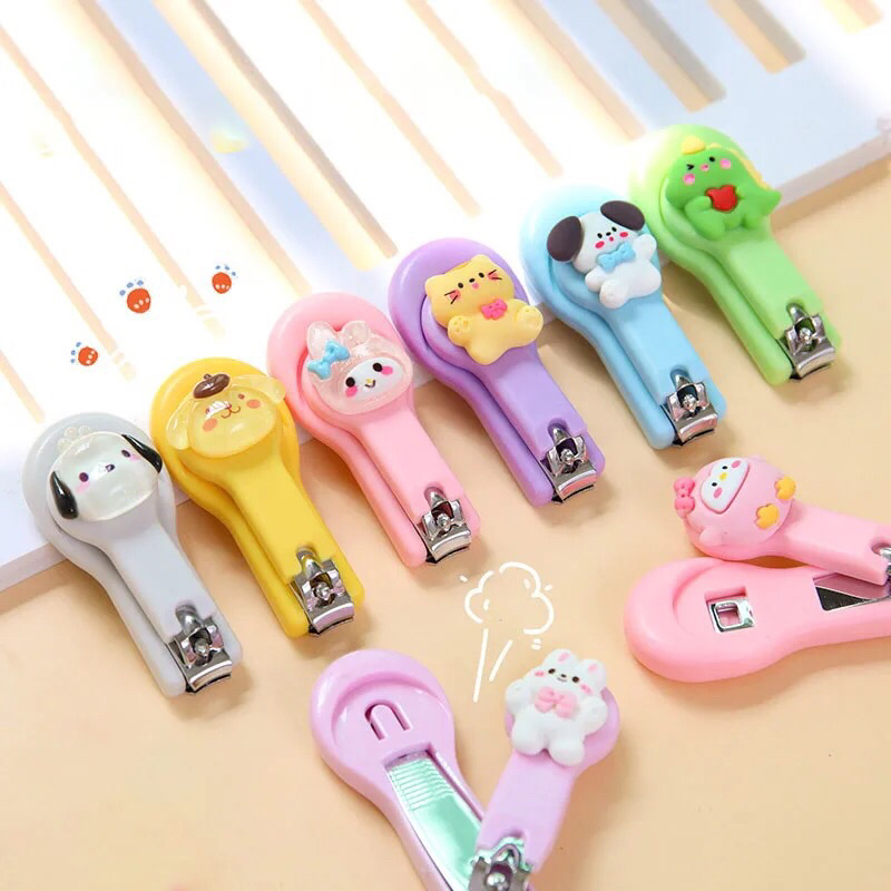 READY STOCK BISA COD - GUNTING KUKU FANCY DENGAN PENUTUP KARAKTER KARTUN HEWAN LUCU SANRIO MOTIF ELEGAN CLAY DOFF GAYA REMAJA CEWEK IDOL KPOP KOREA KAWAII VIRAL GEMOY TAJAM MURAH PREMIUM DEKORASI AESTHETIC IMPOR REAL PICT KUROMI MY MELODY HELLO KITTY