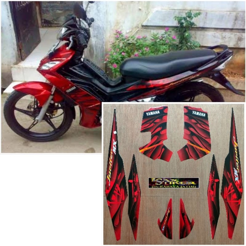 Striping original Yamaha Jupiter MX 135 merah tahun 2008