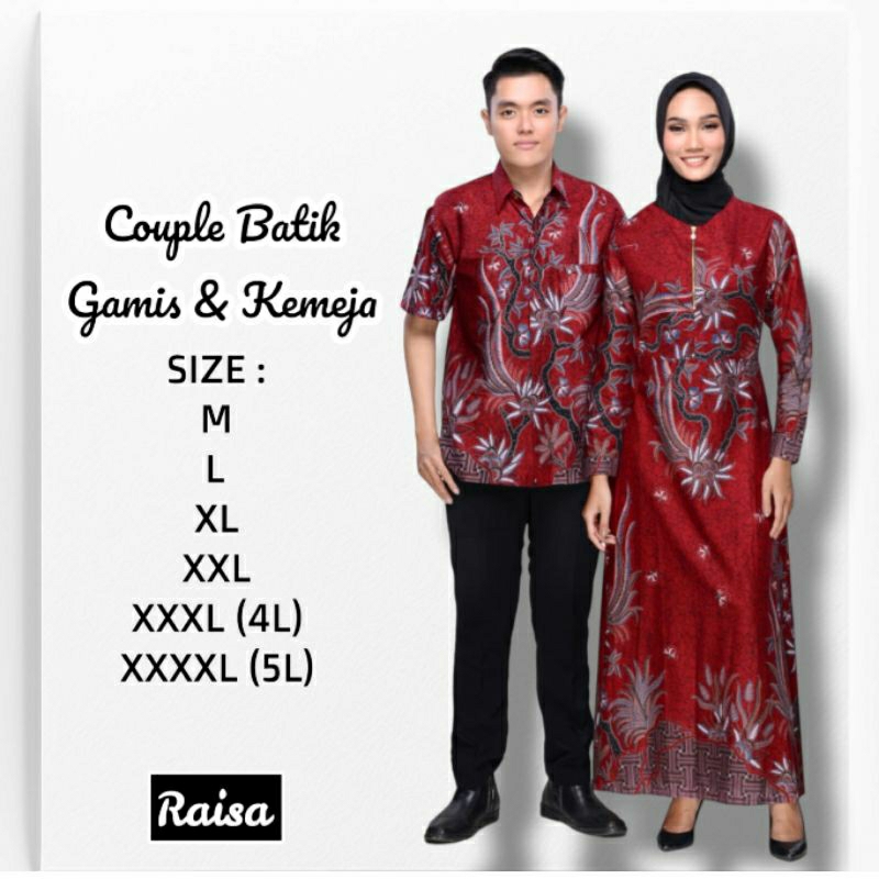 Couple Batik Pasangan Gamis Jumbo 4L-5L Sarimbit Keluarga Set Longdress Muslim Big Size DVN