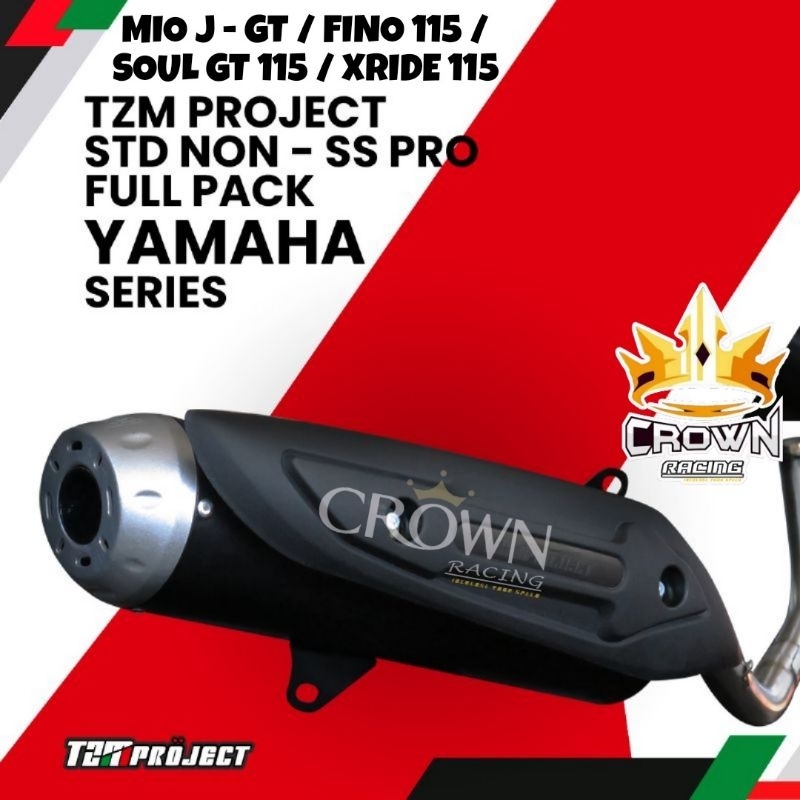 Knalpot TZM Project Non SS Pro Full Package Yamaha Mio J GT / Fino 115 / Soul GT 115 / Xride 115