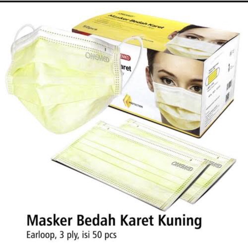 MASKER MEDIS ONEMED EARLOOP ISI 50PCS MASKER NON HIJAB ONEMED