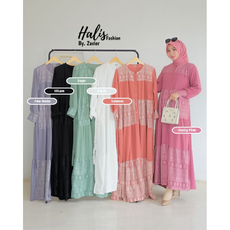 Gamis Cringkel Airflow Pompom Brokat Brukat broklat Premium Model Terbaru Ori Halis Fashion Wanita K