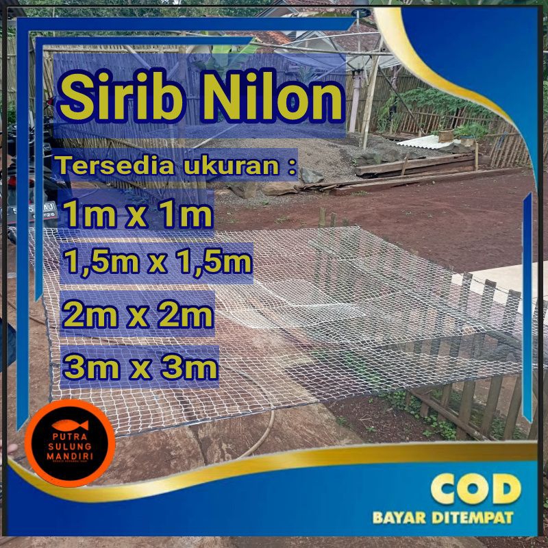 Jaring tradisional sirib anco hanco ikan ukuran 1,5m x 1,5m siap pakai