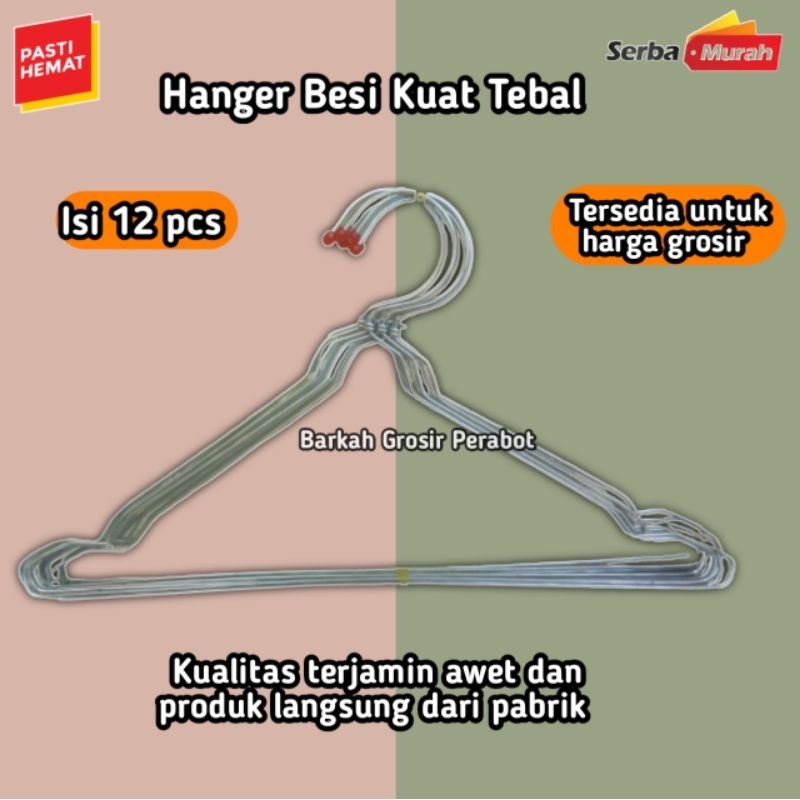 Gantungan Hanger Anger Henger Baju Jemuran Pakaian Dewasa Besi Stainless Murah