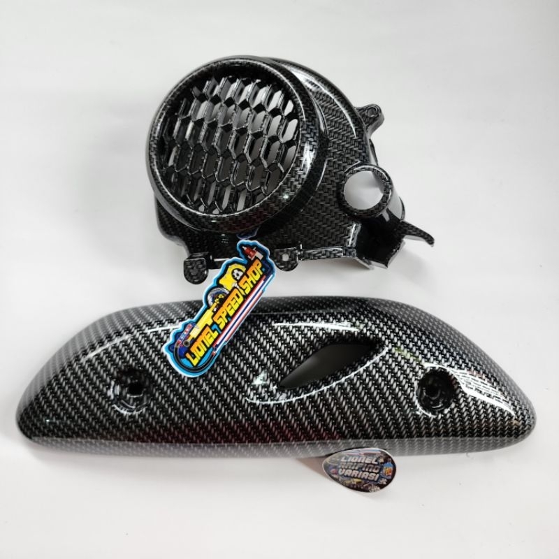 Cover kipas radiator karbon tameng knalpot carbon scoopy new 2020 2021 2022