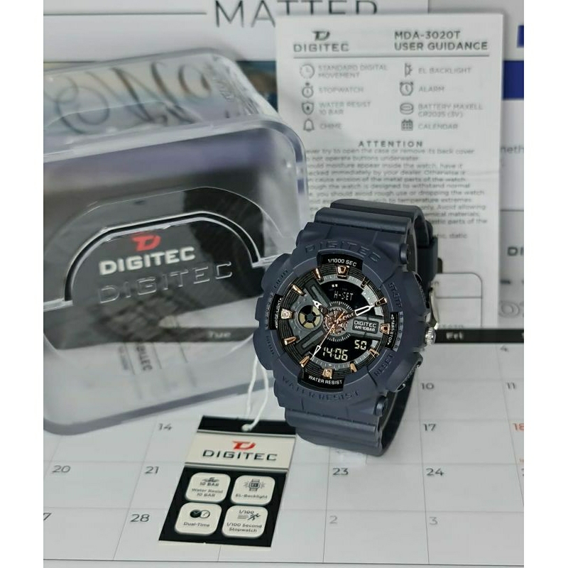 DIGITEC 3020 ORIGINAL JAM TANGAN PRIA DUALTIME BISA COD