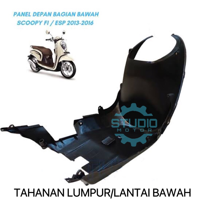 6434AK16A00 Tahanan Lumpur / Lantai Bawah Dek Bawah Cover Under Kolong Scoopy Fi / ESP 2014 2015 2016 Talang Air / Panel Depan Bagian Bawah Paru Kap Original