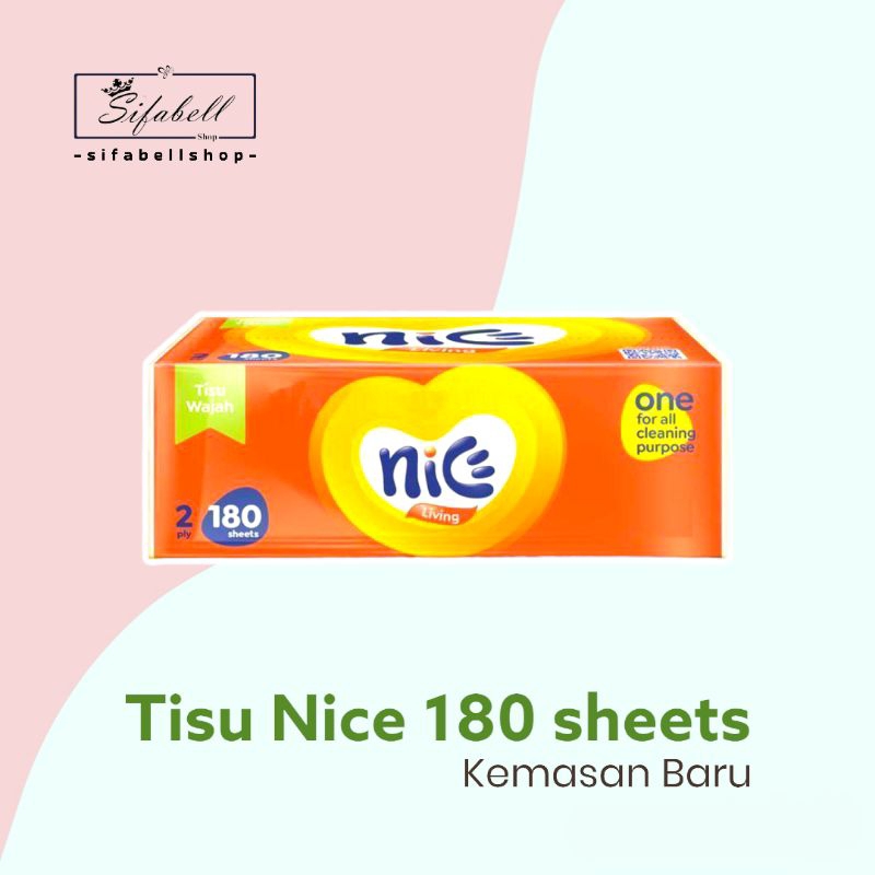 Tisu Nice 180 Sheet Nice Facial Tissue Soft Pack 2 ply