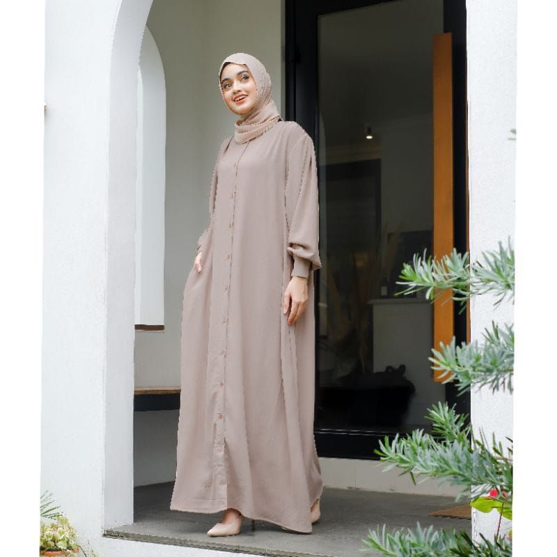 GAMIS ABAYA CRINCLE PREMIUM/Full kancing