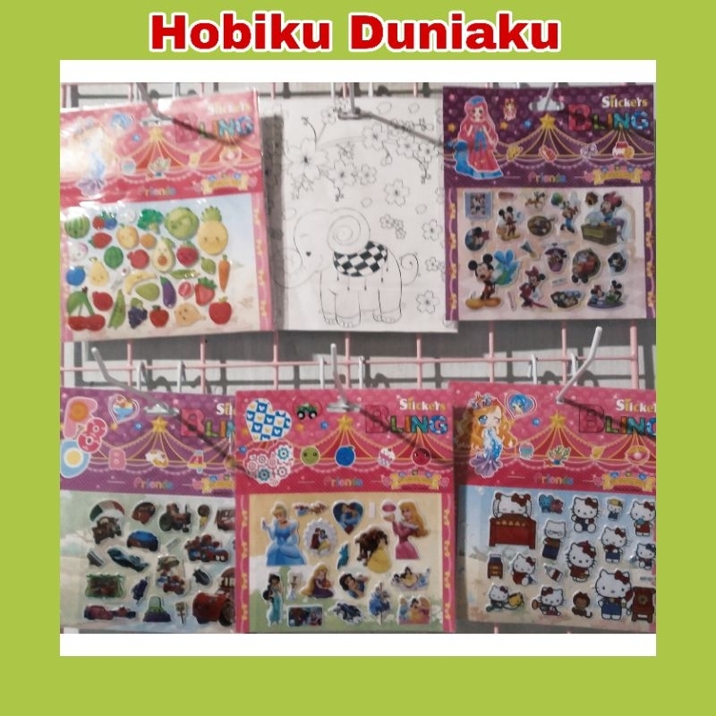 Stiker BP Bling/Stiker Bongkar Pasang Bling/Mainan Edukasi Anak Mewarnai/Sticker