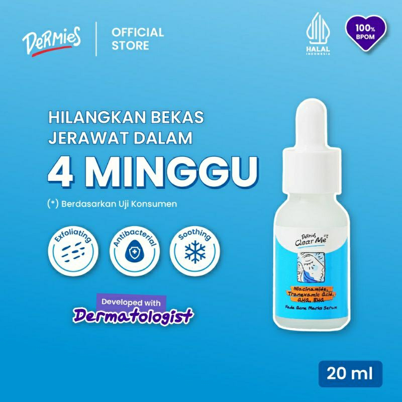 Dermies by ERHA - Clear Me Fade Acne Mark Serum / Serum Penghilang Bekas Jerawat 15 ml