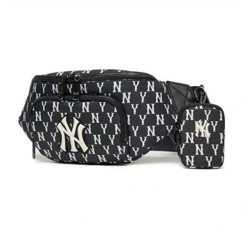 7.7 SALE | MLB MONOGRAM HIP SACK WAIST BAG NEW YORK YANKEES INCLUDE PAPERBAG