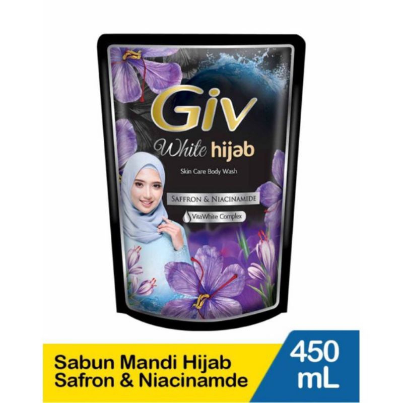 Giv Sabun mandi Cair body wash liquid Giv Smooth white pepaya &amp; honey 400 ml