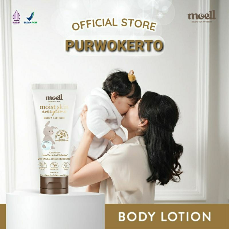 Moell Moist Skin Everytime 185gr / Body Lotion Bayi / Natural Organic / Lotion Pelembab / PURWOKERTO