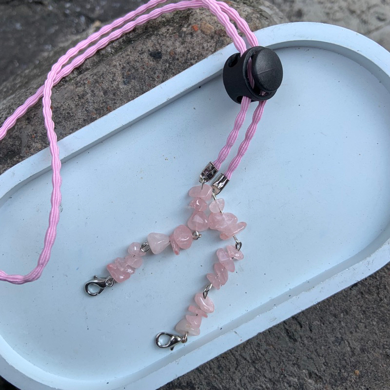 Strap Masker / Kalung Masker TALI PREMIUM PADI/ TALI CURLY/ TALI BOBA batu Pecah