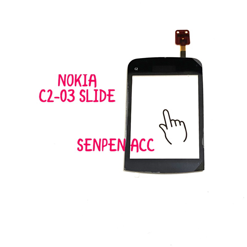 TOUCHSCREEN TS LAYAR SENTUH NOKIA C2 03 C2-03 SLIDE WARNA HITAM
