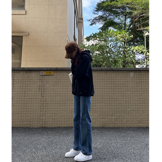 XIAOZHAINV Korean Style Celana Jeans Straight Jeans Wanita 2225
