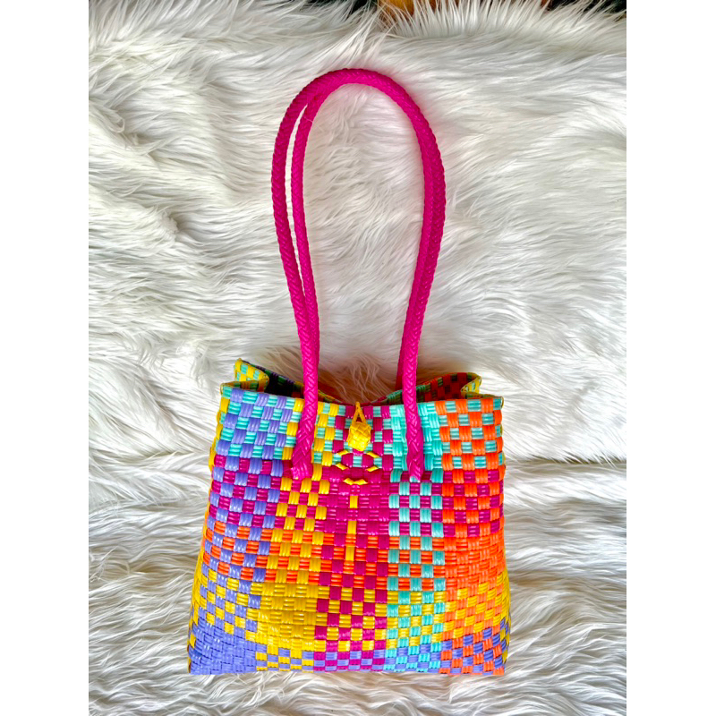 (TANPA ACCESORIES) FULLCOLOUR SERIES Tas jali Tas jaly tas Anyaman Plastik Premium Warna Warni