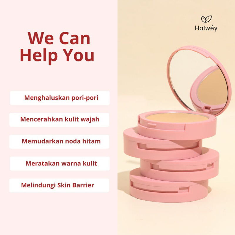 Halwey SKINCARE INDONESIA Sheer Powder Perfect Bright | bedak padat KEMASAN ISI ULANG REFIL OFFICIAL SHOP