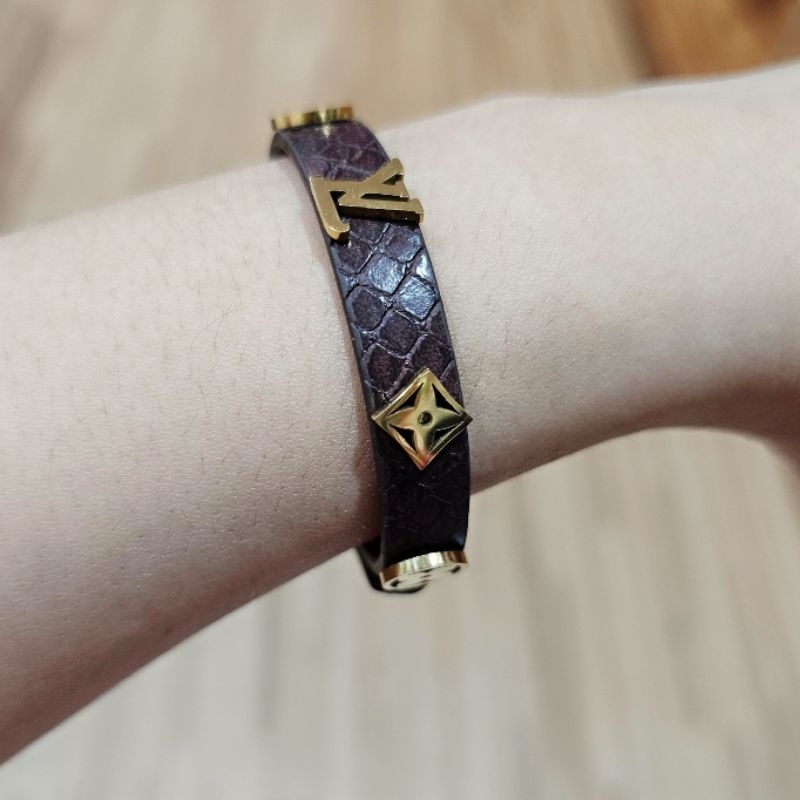 Gelang Kulit Mix Titanium Asli Motif elv Premium Quality Anti karat anti alergi Stainless steel ori elv 9289